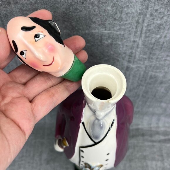 Vintage Mid Centuryโ Ceramic Wine Decanter Sommelier Man Japan - Picture 5 of 13